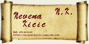 Nevena Kičić vizit kartica